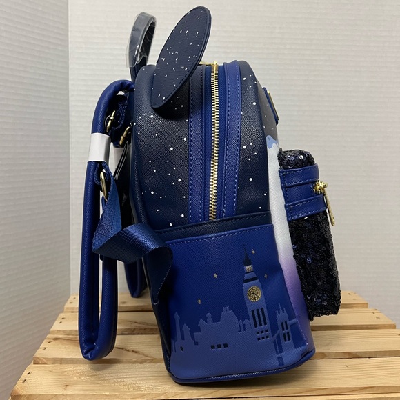 Disney Parks Loungefly Peter Pan Night Sky Mini Backpack - Navy